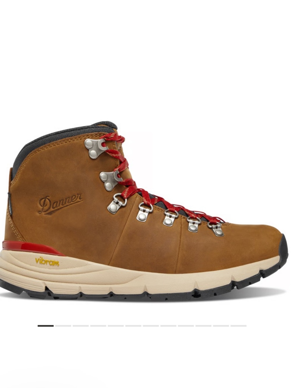 Danner Brown Leather Hiking Boot with Red Laces